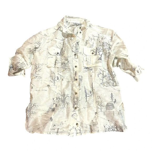 Ganni Vintage 2009 Linen Silk Oversized Button From Top Camping Tent - Picture 1 of 8